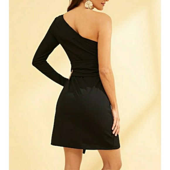 💥FINAL SALE💥 | One Shoulder Tie Waist Dress - Picture 2 of 5